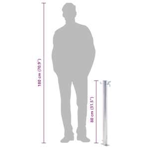 Zahradní sloupek na vodu 80 cm nerezová ocel kulatý - obrázek 8