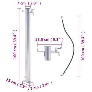 Zahradní sloupek na vodu 100 cm nerezová ocel kulatý - obrázek 7