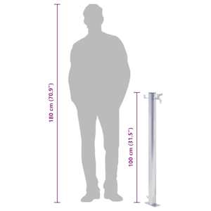 Zahradní sloupek na vodu 100 cm nerezová ocel kulatý - obrázek 8