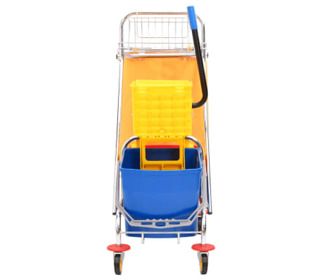 vidaXL Chariot de nettoyage avec seaux et essoreuse tissu PP&Oxford