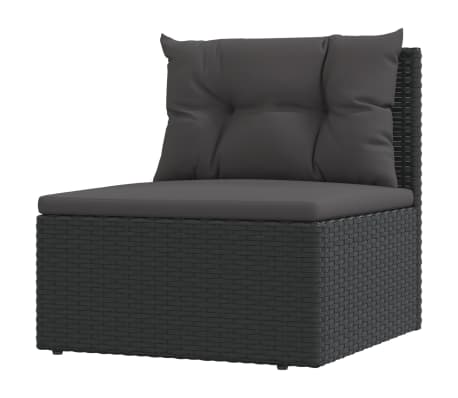 VidaXL Set De Muebles De Jardín 5 Pzas Y Cojines Ratán Sintético Negro ...