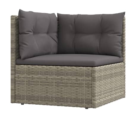 VidaXL 7 Piece Garden Lounge Set With Cushions Grey Poly Rattan ...