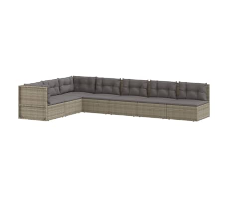 vidaXL Garden Lounge Set Grey PE Rattan, Powder-Coated Steel Medium