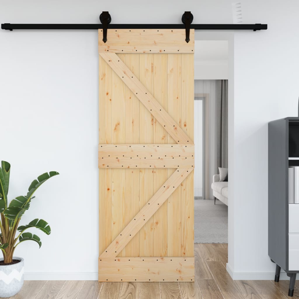 Posuvné dveře 85 x 210 cm masivní borové dřevo
