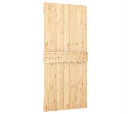 VidaXL Puerta Corredera De Madera De Pino 90x208 Cm - Estilo Rústico Granja, Para Interior