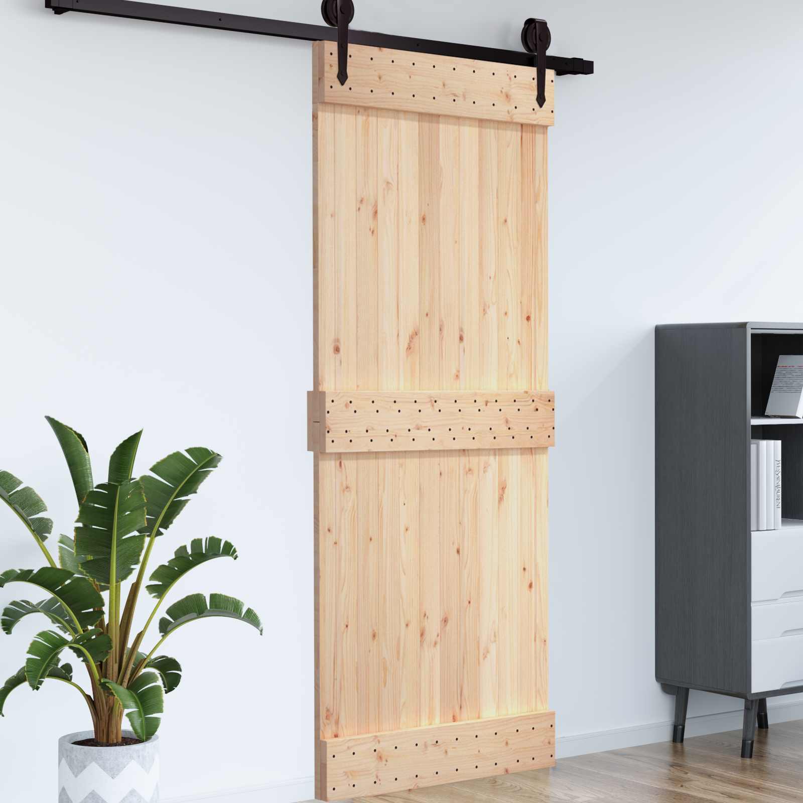 vidaXL Ușă NARVIK natural 70 x 210 cm Lemn de Pin Solid