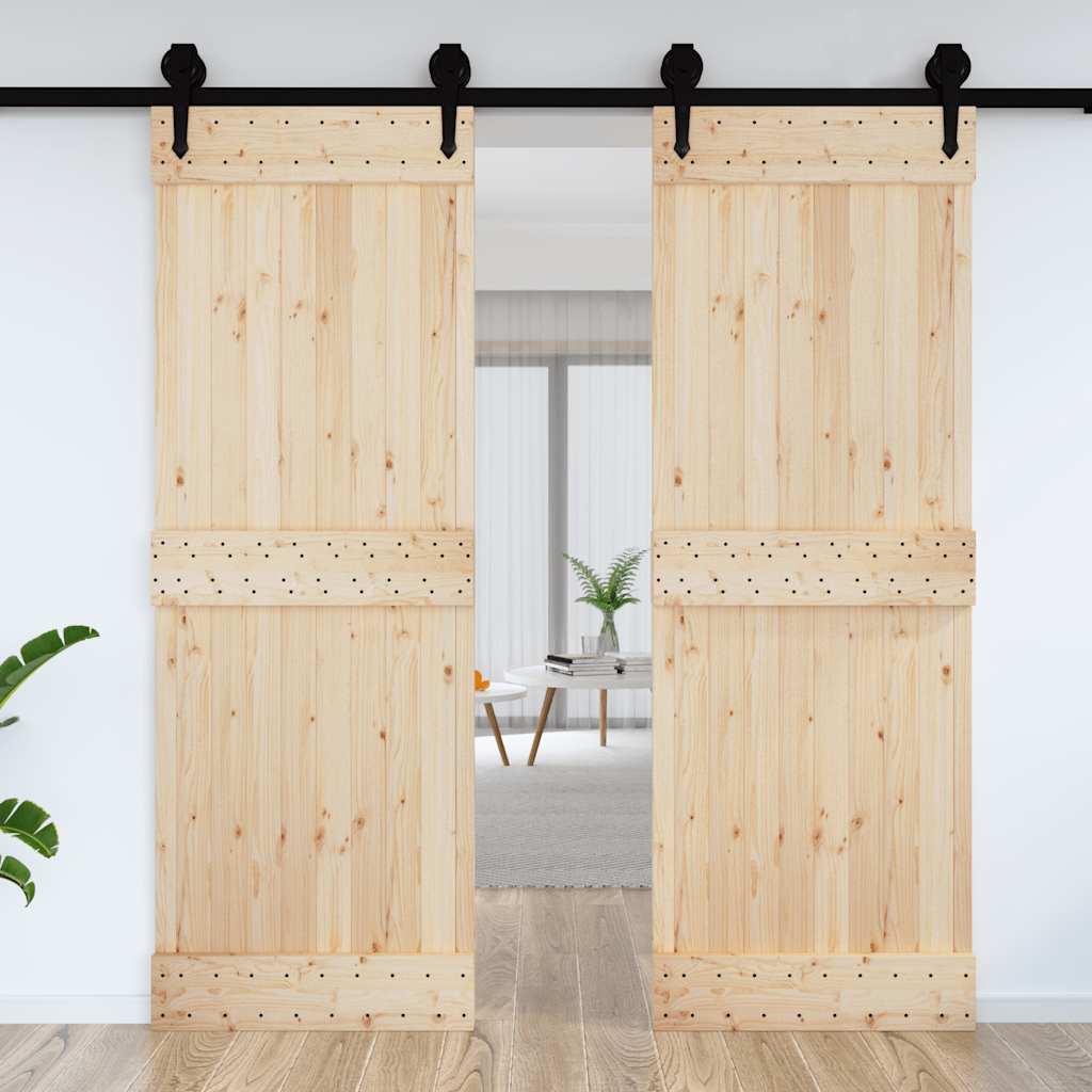 vidaXL Deur NARVIK 80x210 cm massief grenenhout afbeelding
