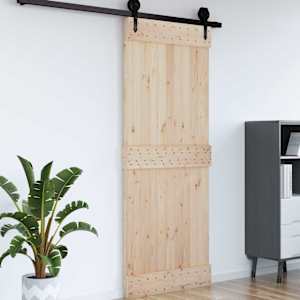 Hladké dveře NARVIK 80x210 cm Masivní borové dřevo (neupravené) - obrázek 1