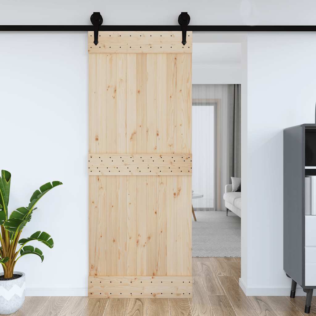 Porte 90x210 cm bois massif de pin