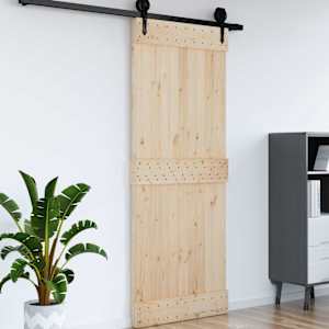 Vrata NARVIK Naravna 90 x 210 cm Masiven borov les