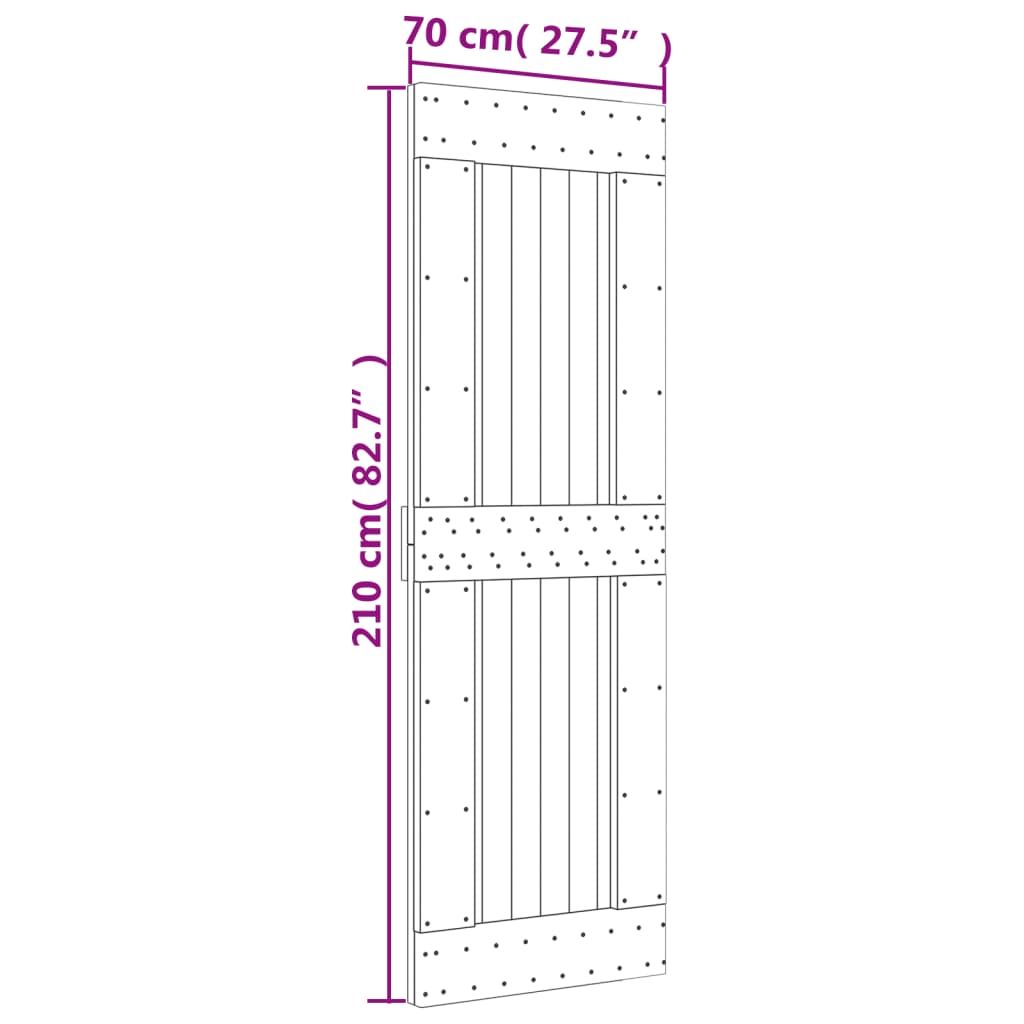 NARVIK tömör fenyőfa ajtó 70 x 210 cm