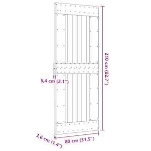 Dveře NARVIK Přírodní 80 x 210 cm Masivní borové dřevo - obrázek 9