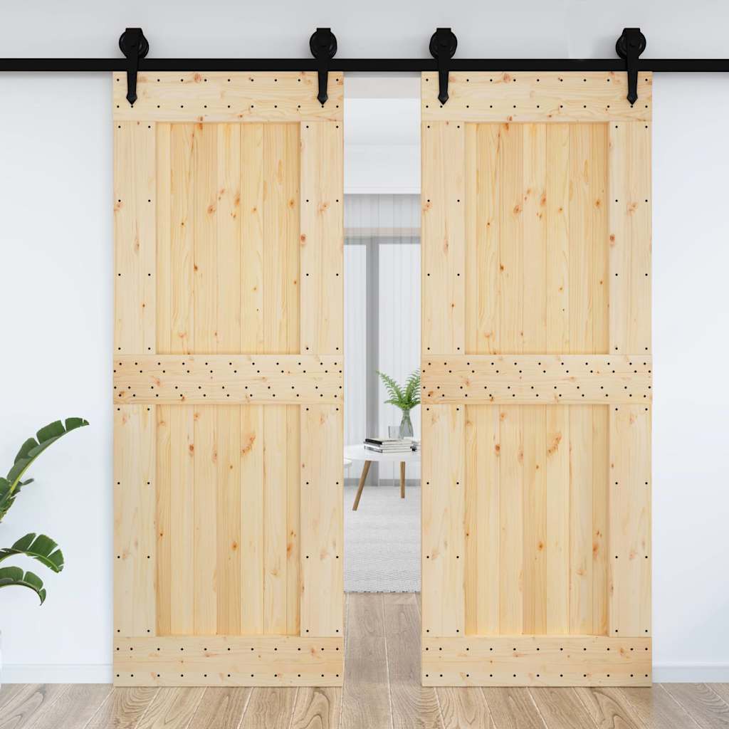 vidaXL Deur NARVIK 85x210 cm massief grenenhout afbeelding