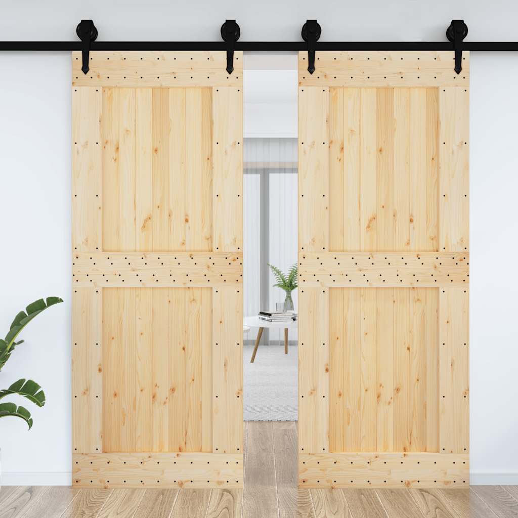 vidaXL Deur NARVIK 90x210 cm massief grenenhout afbeelding