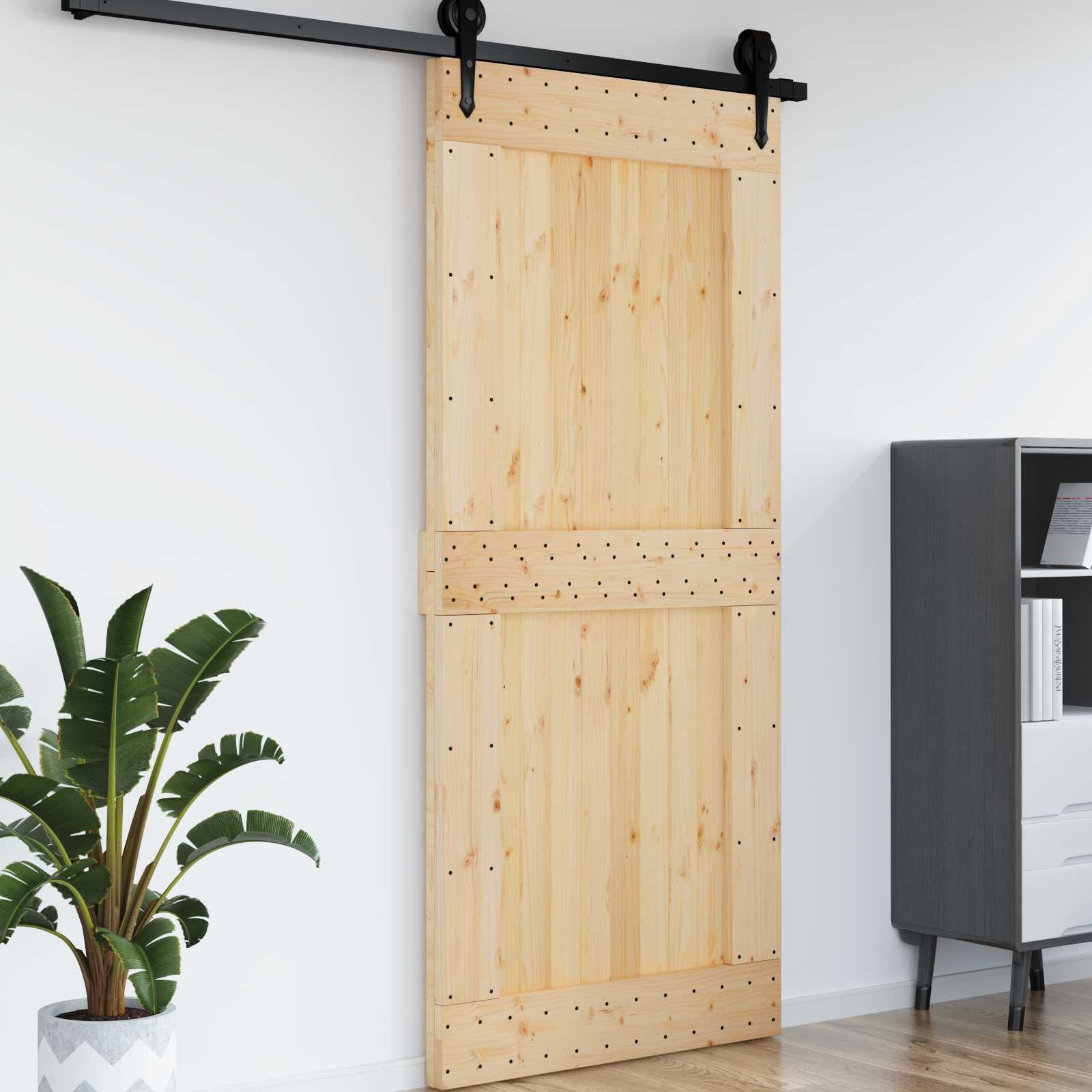 vidaXL Ușă NARVIK natural 100 x 210 cm Lemn de Pin Solid
