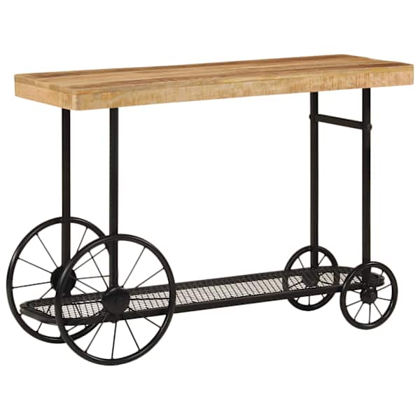 vidaXL konsoollaud, 112 x 36 x 76 cm, mangopuit ja raud
