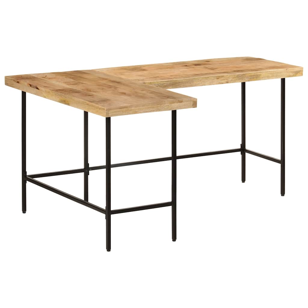 vidaXL Bureau 165x110x77 cm massief mangohout en ijzer afbeelding