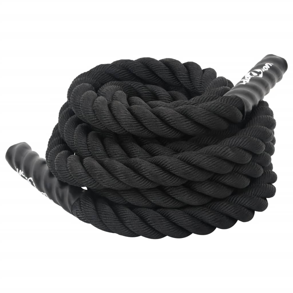 Posilovací lano černé 6 m 4,5 kg polyester