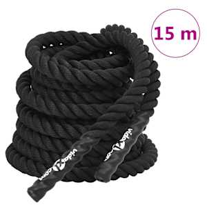 Bojové lano černé 15 m 11 kg polyester - obrázek 1