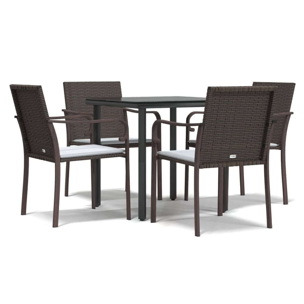 Thumbnail - vidaXL 5-tlg. Garten-Essgruppe mit Kissen Poly Rattan und Stahl