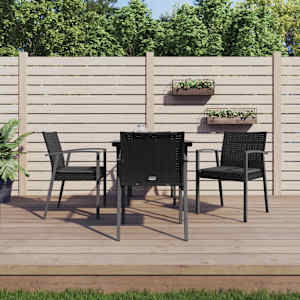 Vrtna jedilna garnitura 5-delna z blazinami poli ratan jeklo