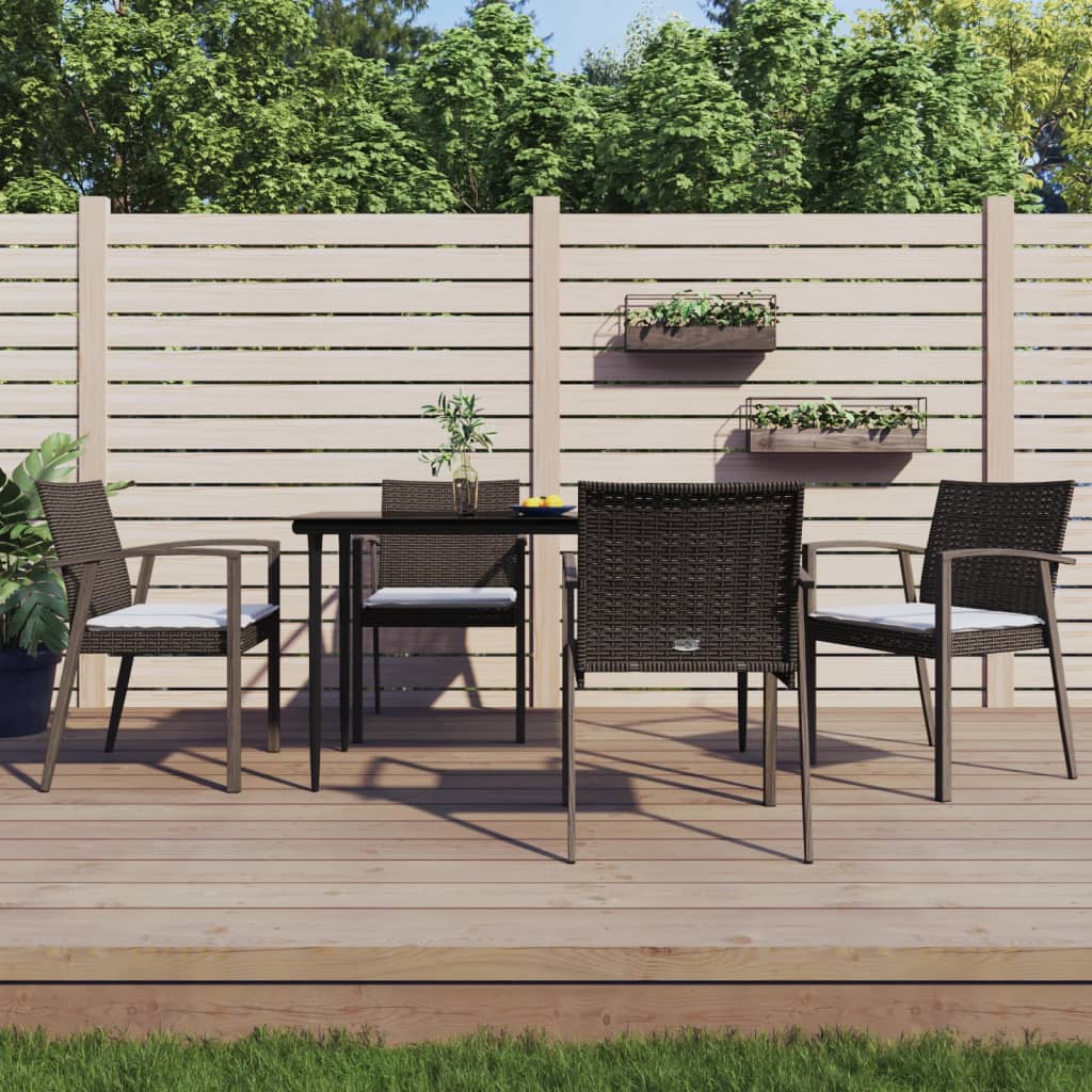 vidaXL Set mobilier de grădină cu perne, 5 piese, poliratan și oțel