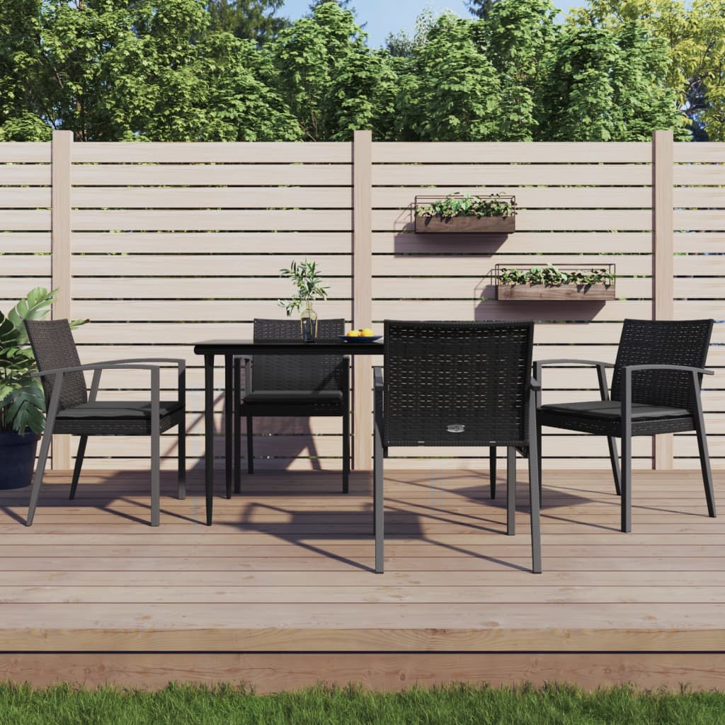 vidaXL Set mobilier de grădină cu perne, 5 piese, poliratan și oțel