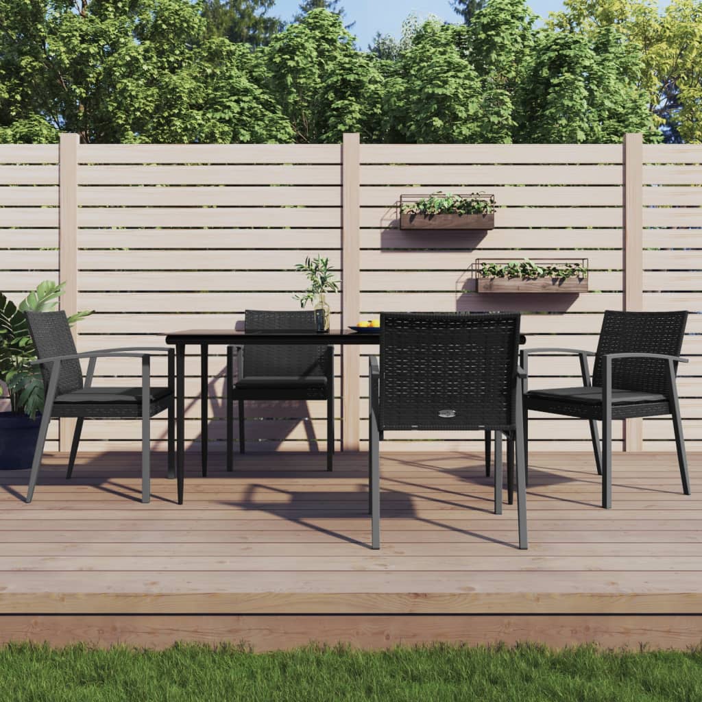vidaXL Set mobilier de grădină cu perne, 5 piese, poliratan și oțel