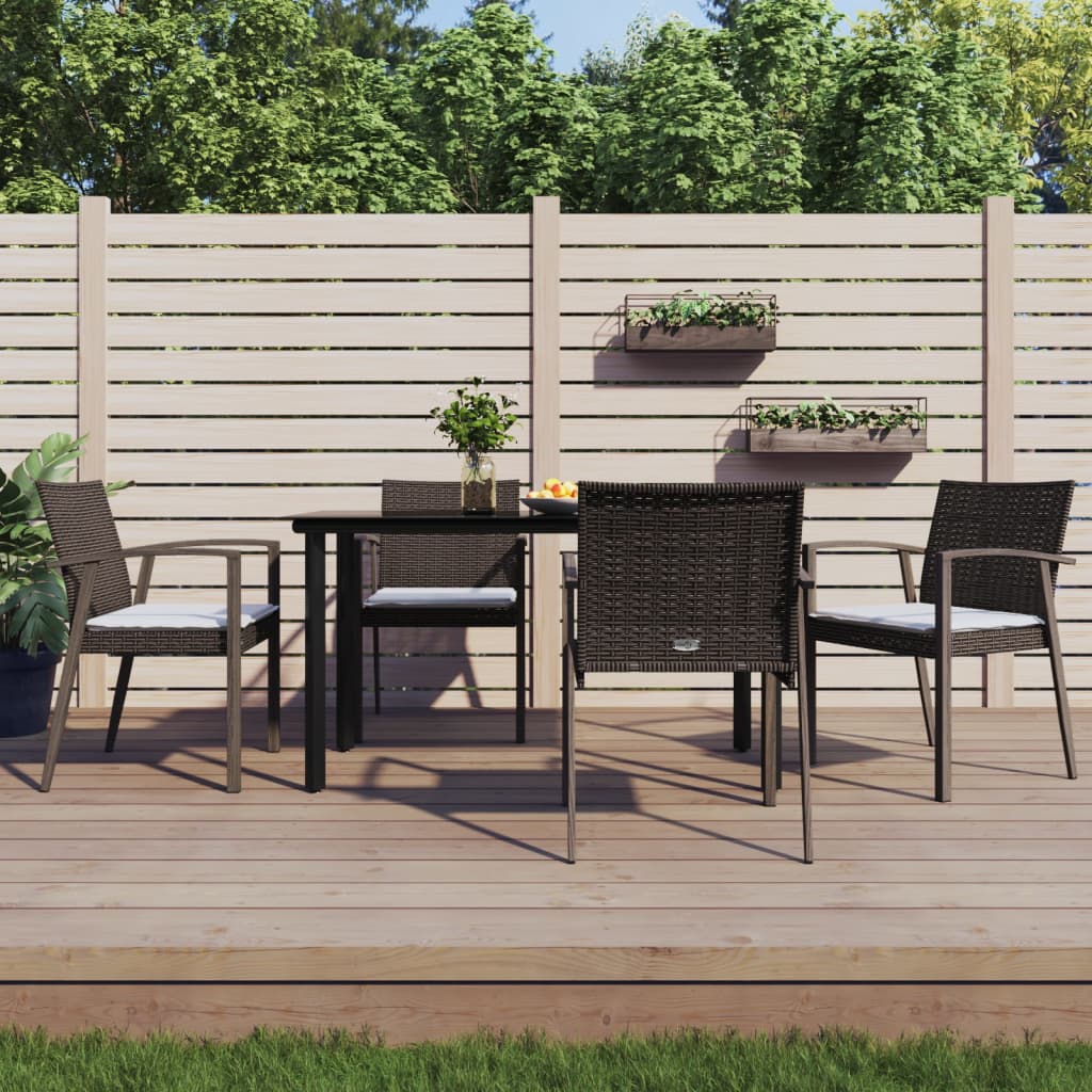 vidaXL Set mobilier de grădină cu perne, 5 piese, poliratan și oțel