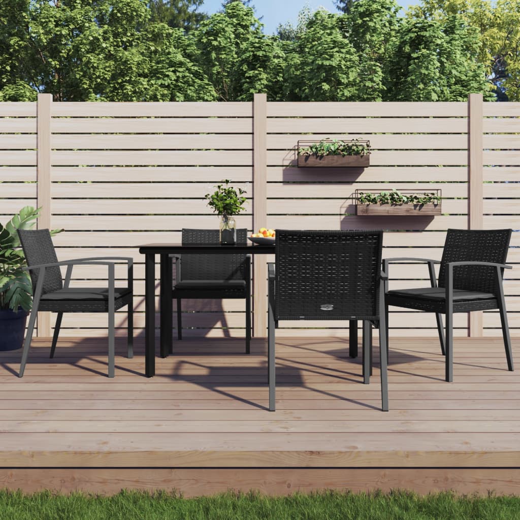 vidaXL Set mobilier de grădină cu perne, 5 piese, poliratan și oțel