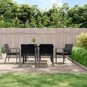 Vrtna jedilna garnitura 7-delna z blazinami poli ratan jeklo