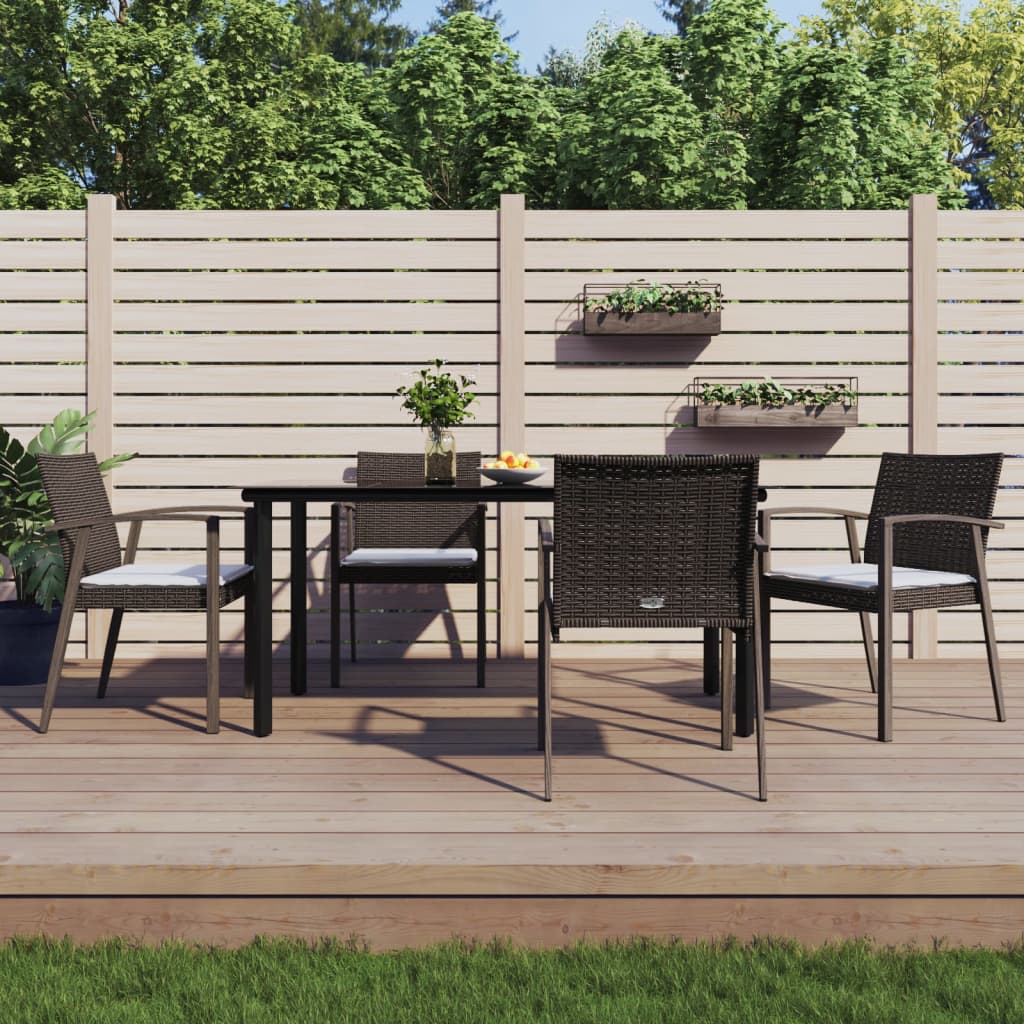 vidaXL Set mobilier de grădină cu perne, 5 piese, poliratan și oțel