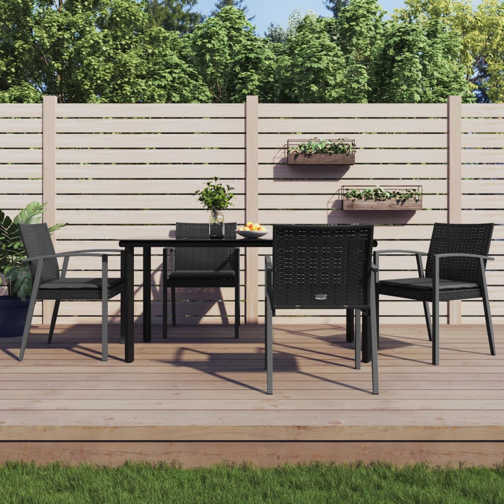 vidaXL Set mobilier de grădină cu perne, 5 piese, poliratan și oțel
