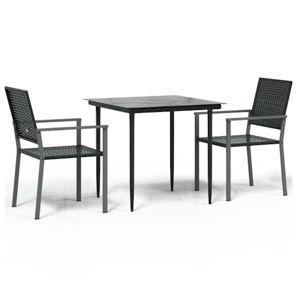 vidaXL 3-osaline aia s&ouml;&ouml;gim&ouml;&ouml;bli komplekt, pol&uuml;rotang ja teras