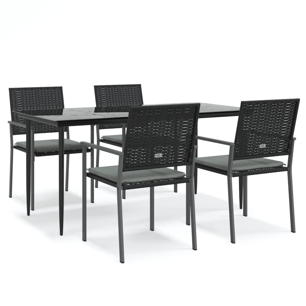 Thumbnail - vidaXL 5-tlg. Garten-Essgruppe mit Kissen Poly Rattan und Stahl