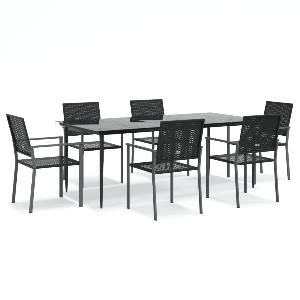 Thumbnail - vidaXL 7-tlg. Garten-Essgruppe Poly Rattan und Stahl