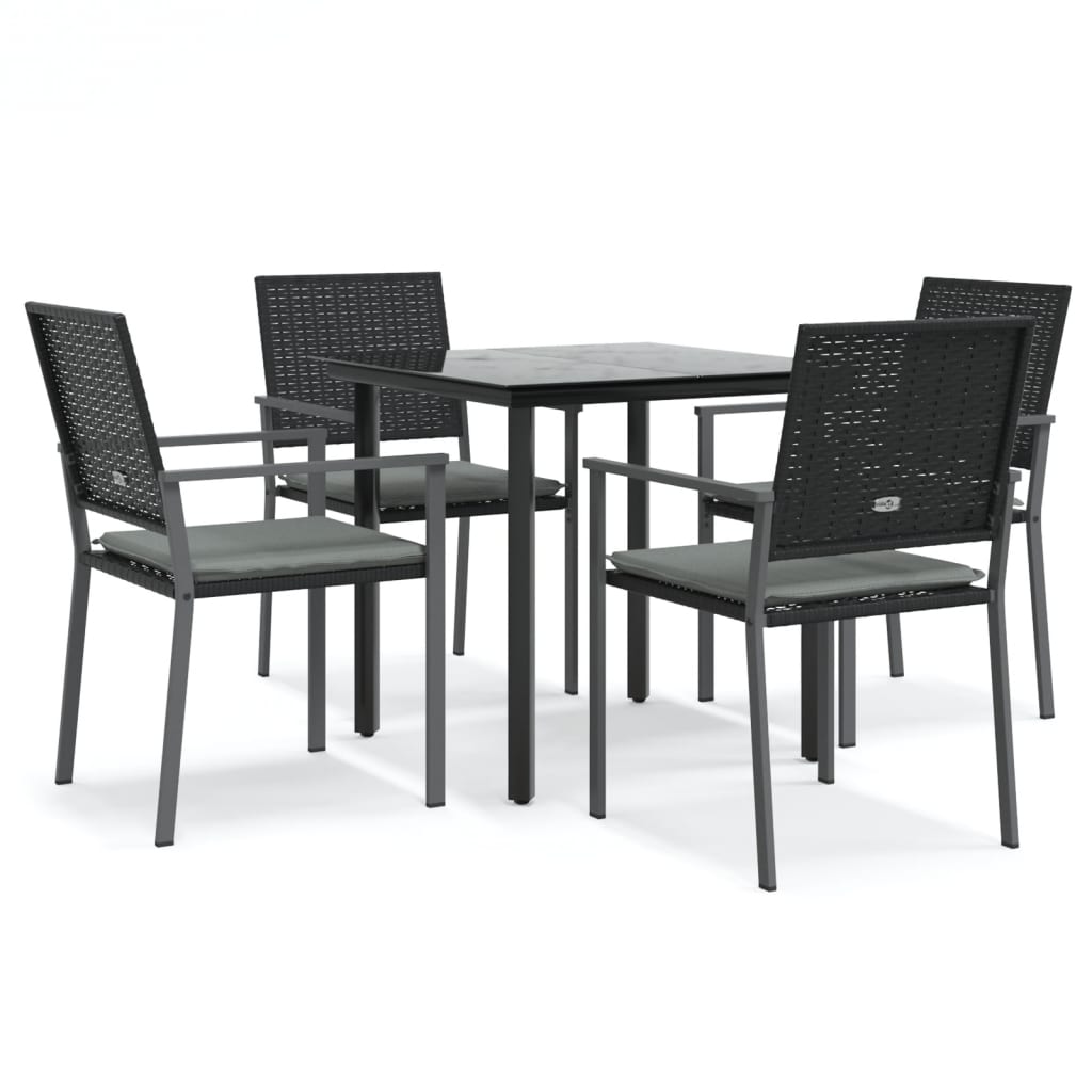 Thumbnail - vidaXL 5-tlg. Garten-Essgruppe mit Kissen Poly Rattan und Stahl