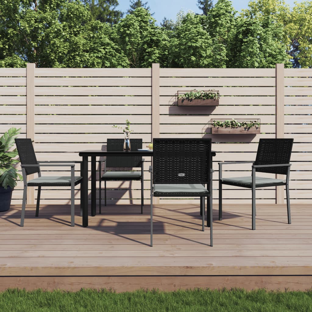 vidaXL Set mobilier de grădină cu perne, 5 piese, poliratan și oțel