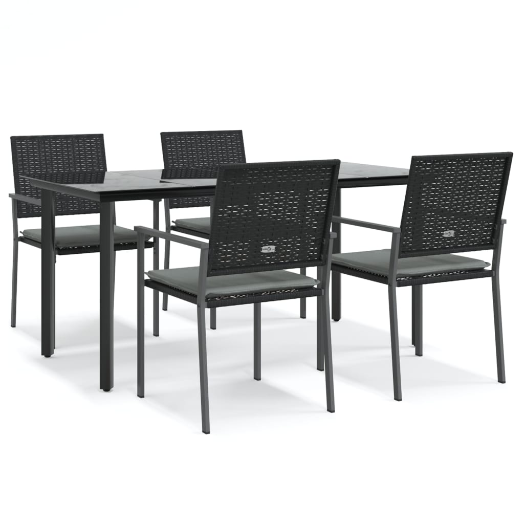 Thumbnail - vidaXL 5-tlg. Garten-Essgruppe mit Kissen Poly Rattan und Stahl