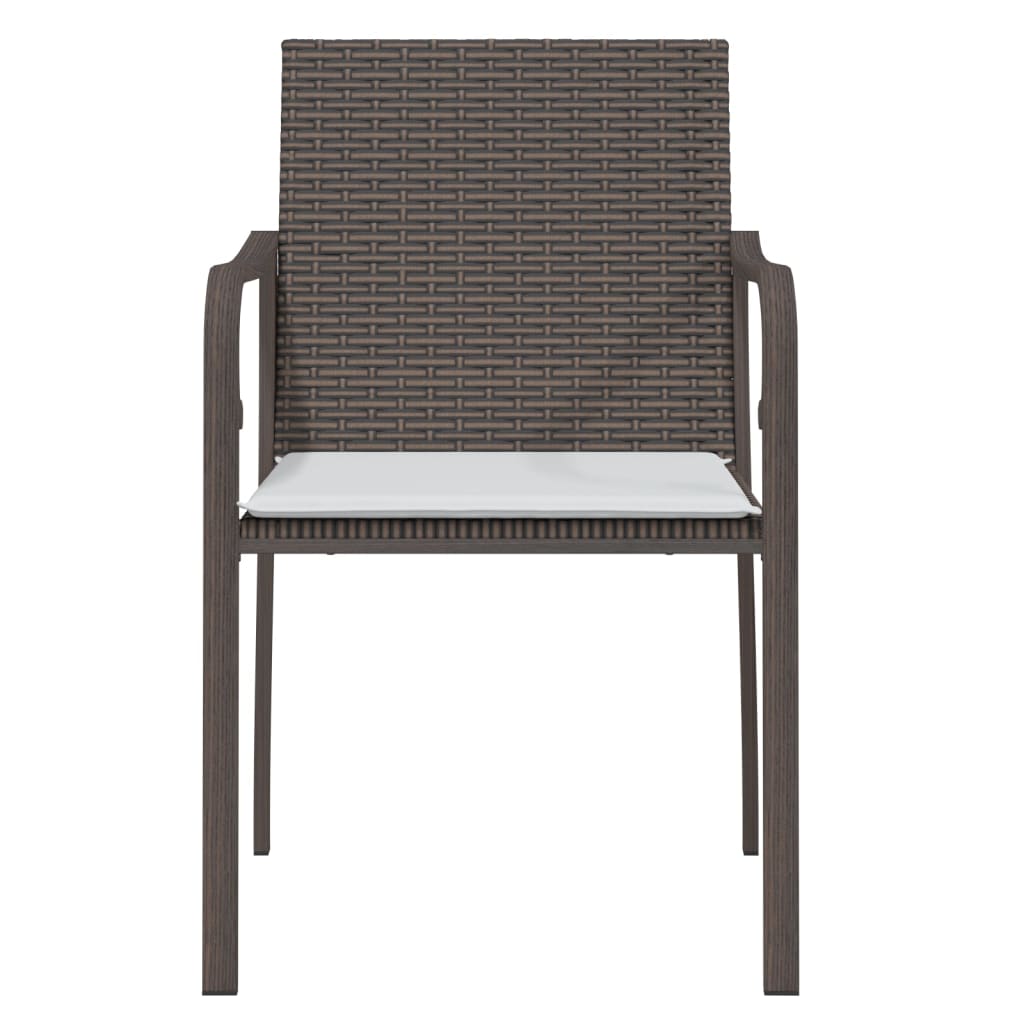vidaXL Tuinstoelen 6 st met kussens 56x59x84 cm poly rattan bruin, foto 4