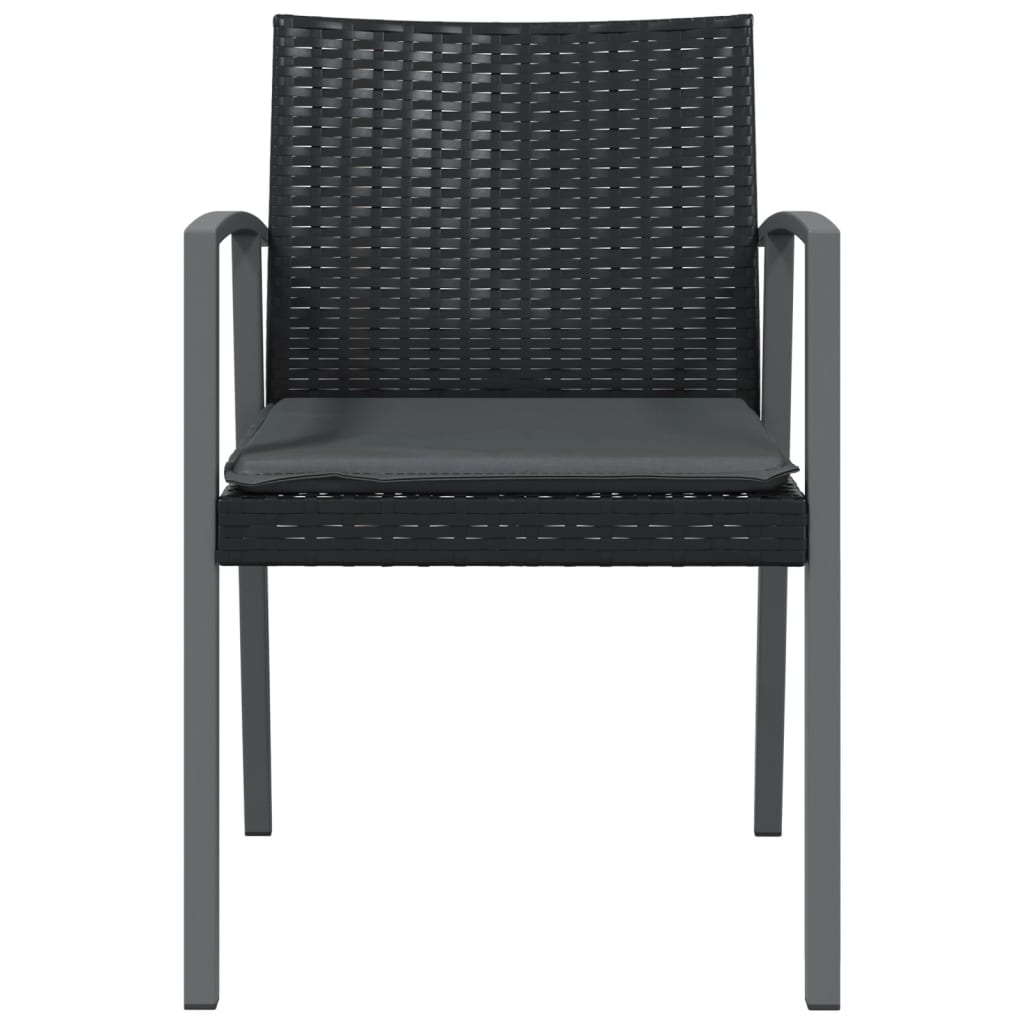 vidaXL Tuinstoelen 6 st met kussens 56,5x57x83 cm poly rattan zwart, foto 4