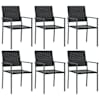 vidaXL aiatoolid 6 tk, must, 54 x 62,5 x 89 cm, pol&uuml;rotang