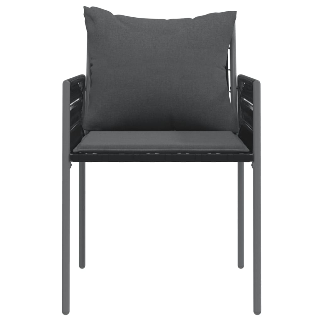 vidaXL Tuinstoelen 6 st met kussens 54x61x83 cm poly rattan zwart, foto 4