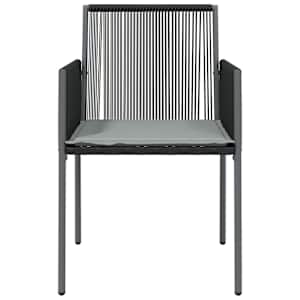 Zahradní židle s poduškami 4 ks černé 54x60,5x83,5 cm polyratan - obrázek 4