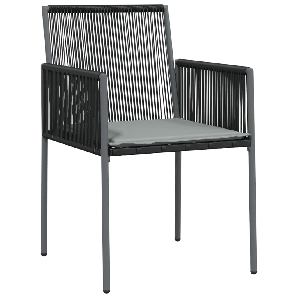 vidaXL Tuinstoelen 6 st met kussens 54x60,5x83,5 cm poly rattan zwart, foto 2