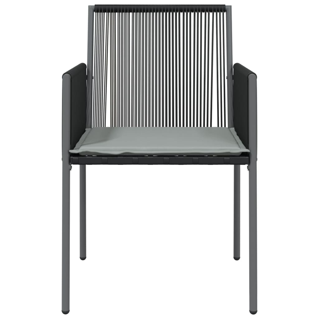vidaXL Tuinstoelen 6 st met kussens 54x60,5x83,5 cm poly rattan zwart, foto 4