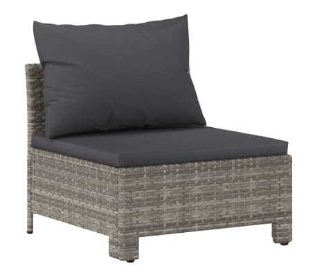 Salon De Jardin 4 Pièces VidaXL – Canapés Avec Coussins, Gris, Résine Tressée – Neuf