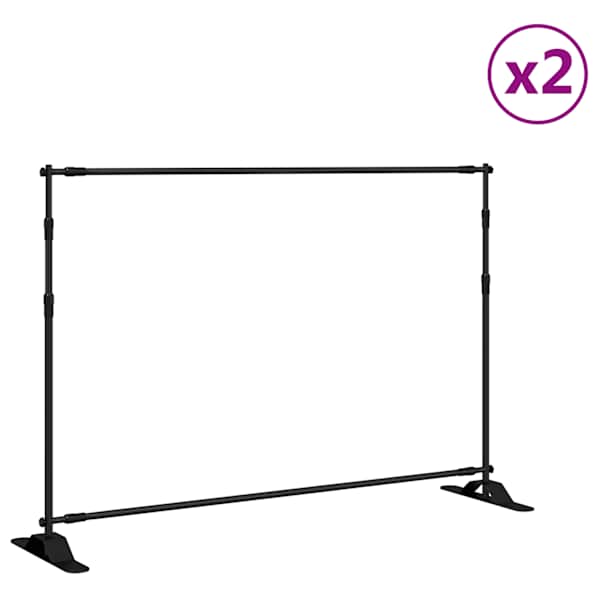 vidaXL taustaraamid 2 tk, must, 305x243 cm, teras
