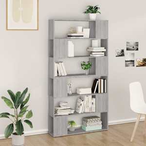 Knjižna omara/pregrada siva sonoma 100x24x188 cm