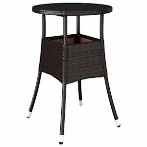 5dílný zahradní bistro set s poduškami hnědý polyratan - obrázek 6